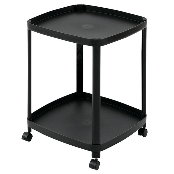 棚付きサイドテーブル キャスター付き 幅40cm(ブラック) 3枚目画像