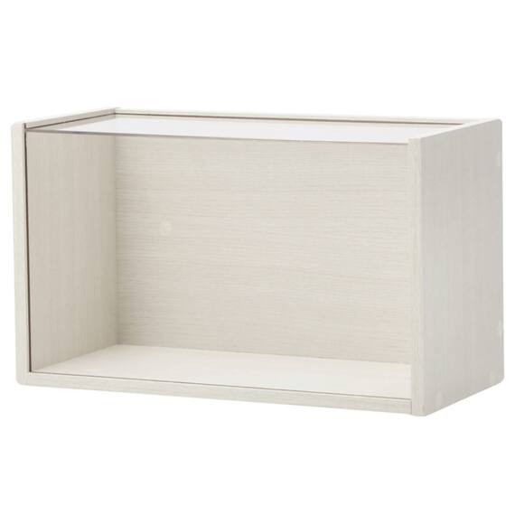 縦横兼用 木目調 ディスプレイボックス 奥行20cm(LD01 ホワイトウォッシュ) 8枚目画像