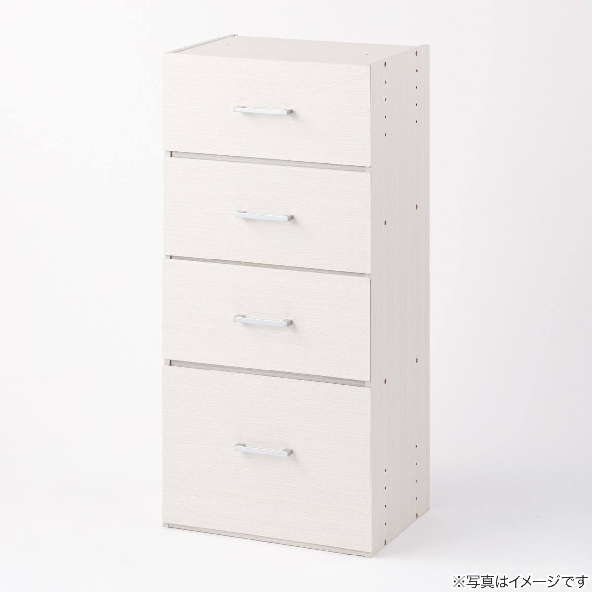 連結カラボ用 すき間のない引出し 浅型(CC01 ホワイトウォッシュ