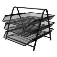 A4ファイル3段トレー(ブラック)