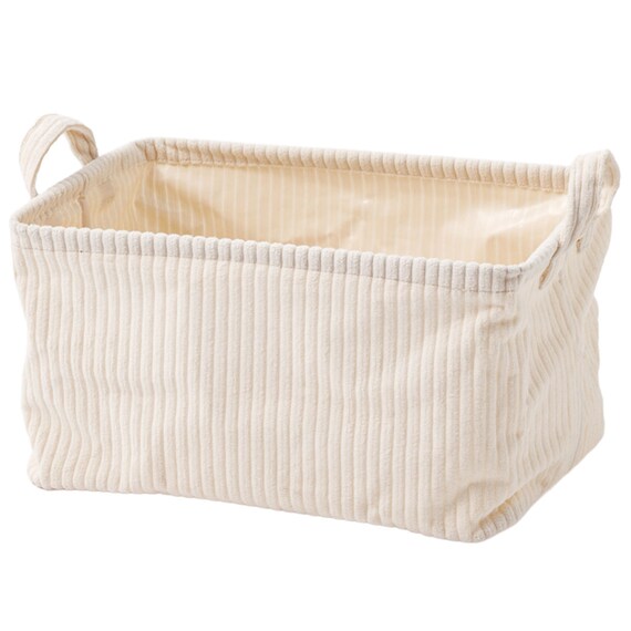 取手付きバスケットL(NF382620 アイボリー) 1枚目画像