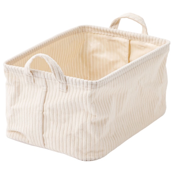 取手付きバスケットL(NF382620 アイボリー) 5枚目画像