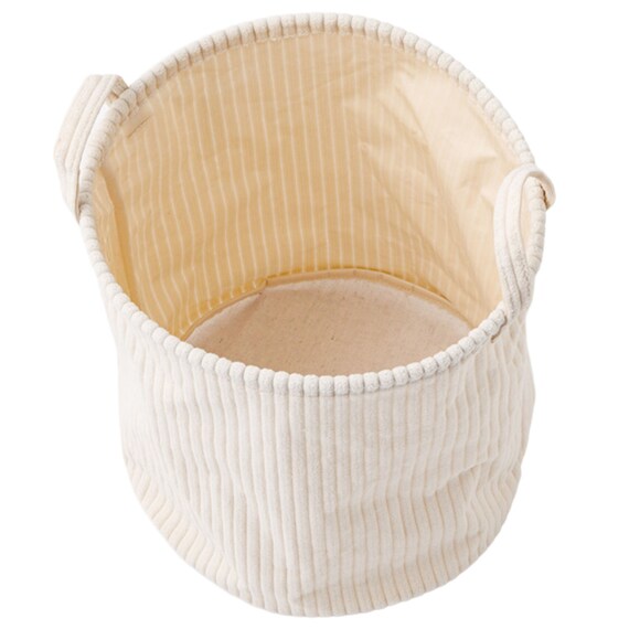 取手付きバスケット円形S(NF R2830 アイボリー) 4枚目画像