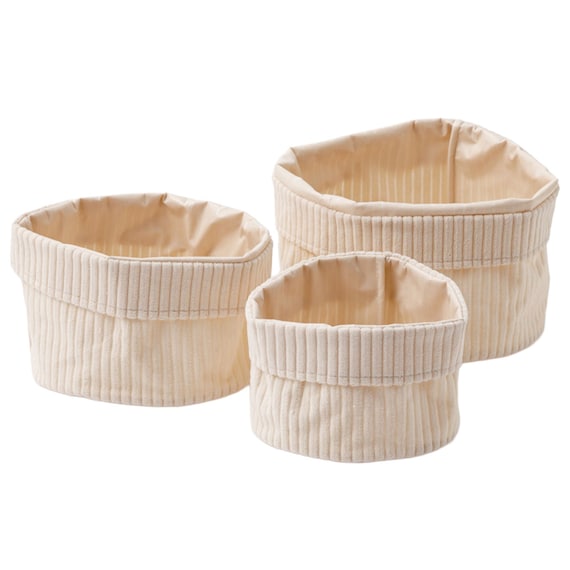 円形バスケット(NF 3点 アイボリー) 1枚目画像