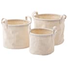 取手付きバスケット(NF 3点 アイボリー) 1枚目画像