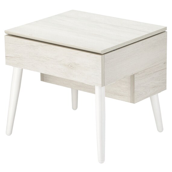 ミラー付き 収納テーブル(DD01 幅40cm  ホワイトウォッシュ) 1枚目画像