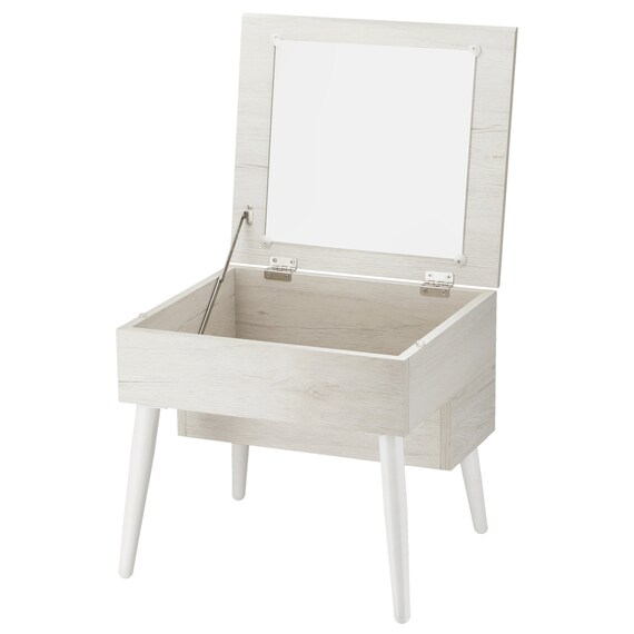 ミラー付き 収納テーブル(DD01 幅40cm  ホワイトウォッシュ) 7枚目画像