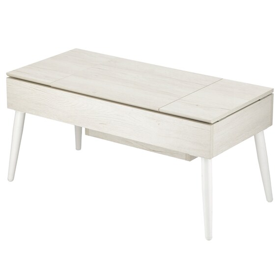 ミラー付き収納テーブル(DD01 幅75cm  ホワイトウォッシュ) 1枚目画像