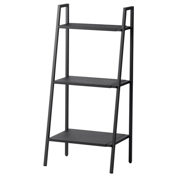 横伸縮できるラダー シェルフ 3段(DS01 ブラック) 1枚目画像