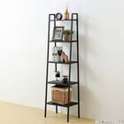 横伸縮できるラダー シェルフ 5段(DS01 ブラック) 4枚目画像