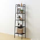 横伸縮できるラダー シェルフ 5段(DS01 ブラック) 4枚目画像