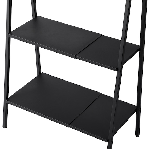 横伸縮できるラダー シェルフ 5段(DS01 ブラック) 10枚目画像