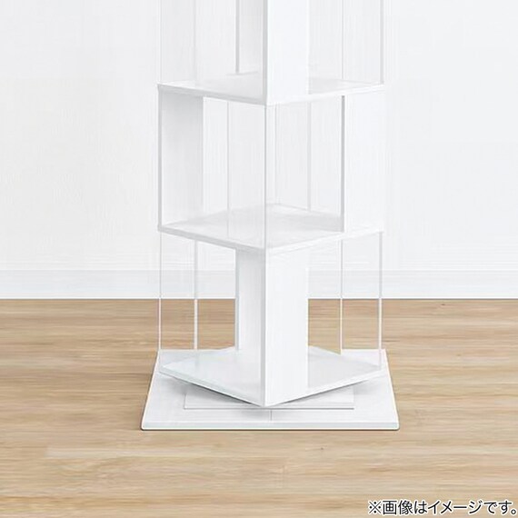回転する ディスプレイラック(4段 NK01 ホワイト) 4枚目画像