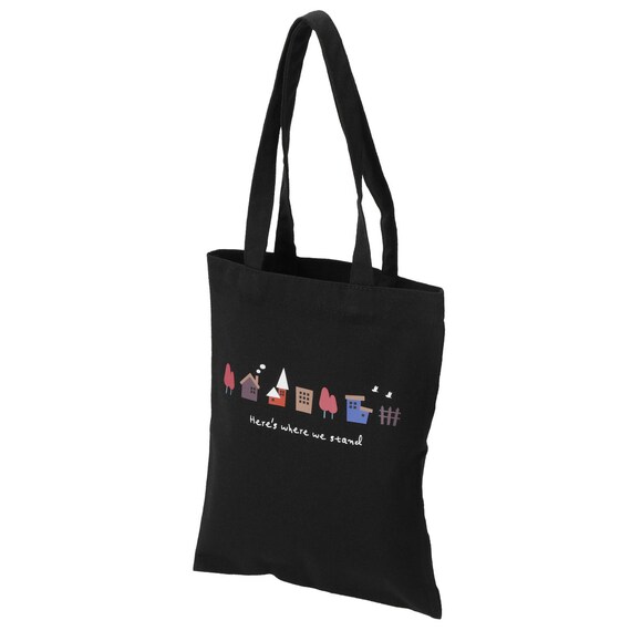 カラフルタウントートバッグ(Sサイズ ブラック) 1枚目画像