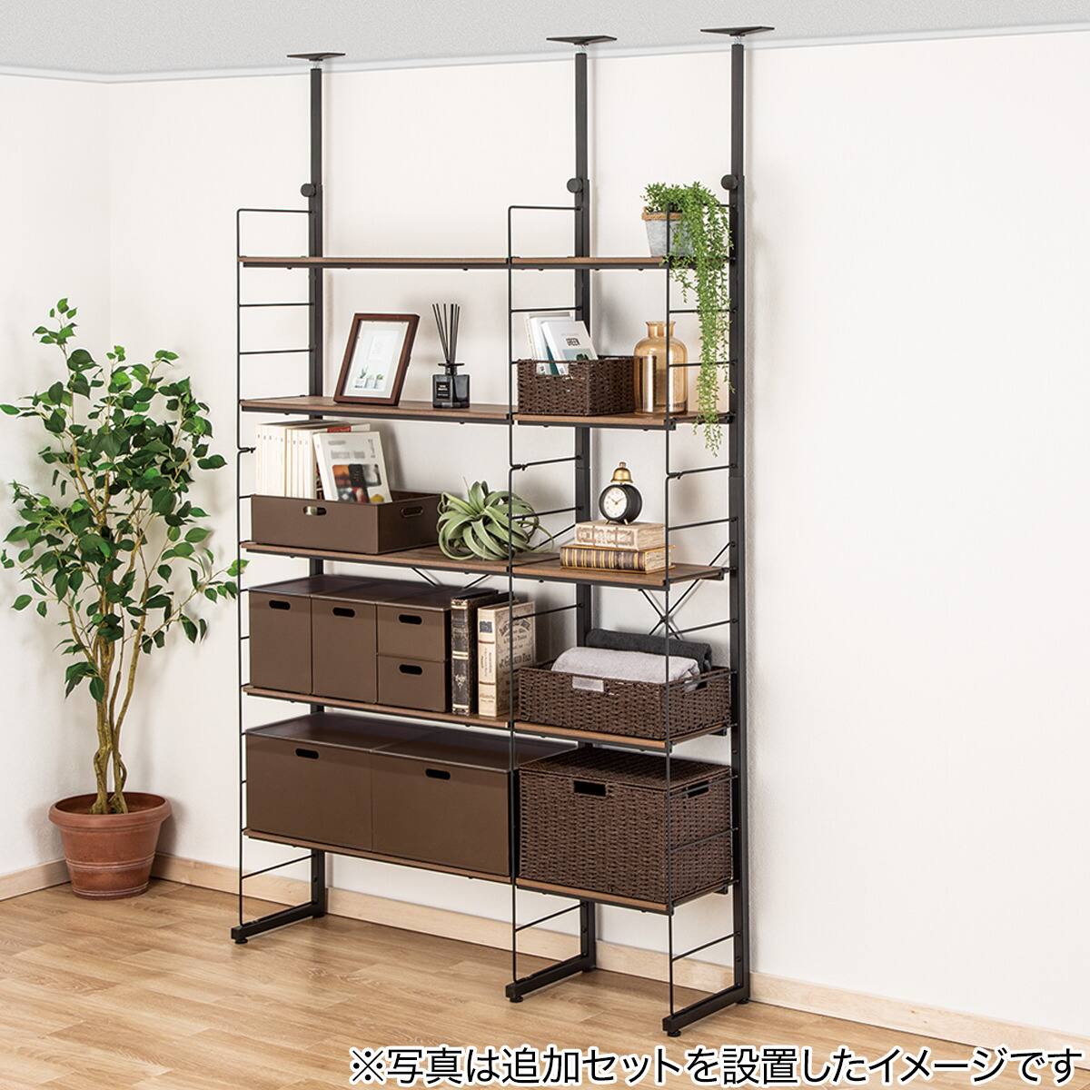 Nポルダ連結用】棚板付き追加共通サイドパーツ(NP02 幅80cm用 ミドル