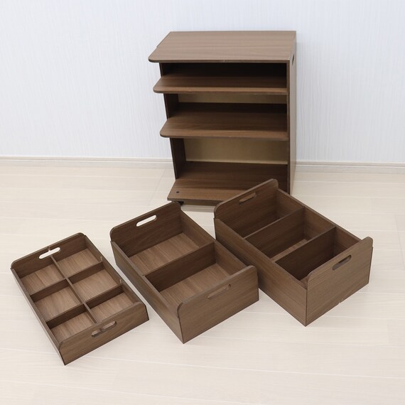 【日本製】探し物防止ワゴン (ブラウン) 2枚目画像