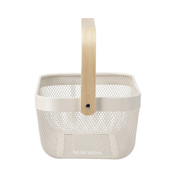 ハンドルメッシュバスケット(M オフホワイト) 3枚目画像