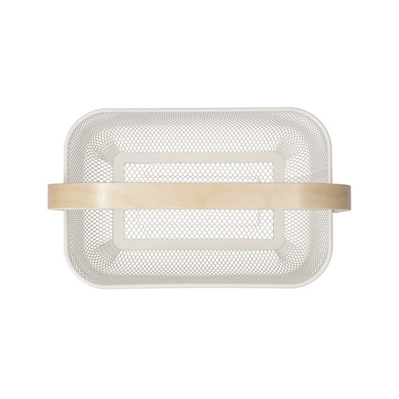 ハンドルメッシュバスケット(M オフホワイト) 4枚目画像