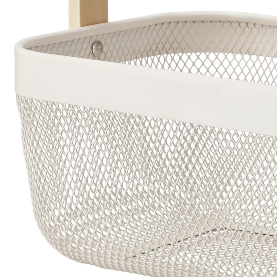 ハンドルメッシュバスケット(M オフホワイト) 5枚目画像