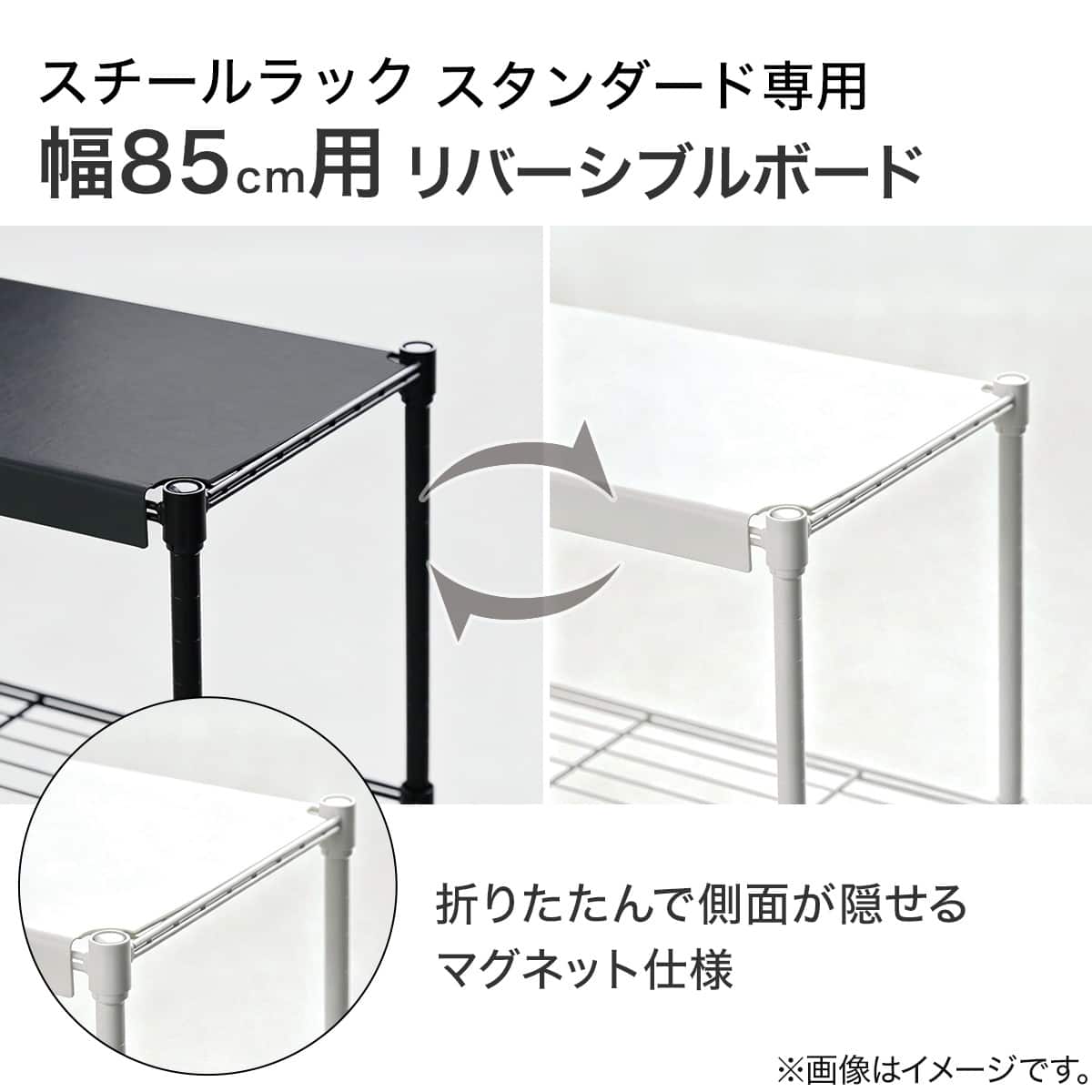 スチールラックSTANDARD 幅85cm専用】リバーシブルボード(ホワイト