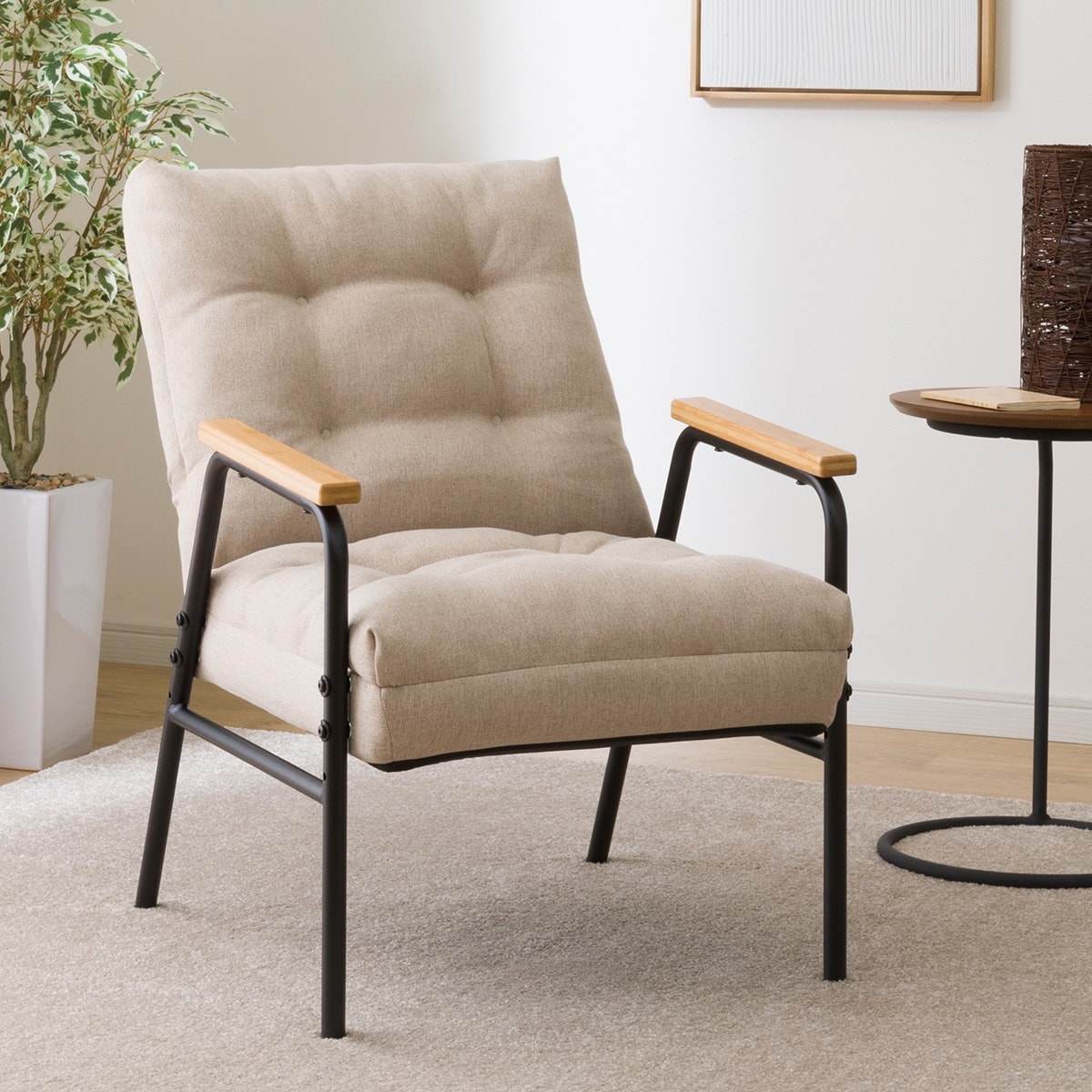 【2点セット】クッション付き座椅子 シナの木 今枝商店 座椅子 らくらく座椅子 手すり付き 腰掛け ロータイプ 籐