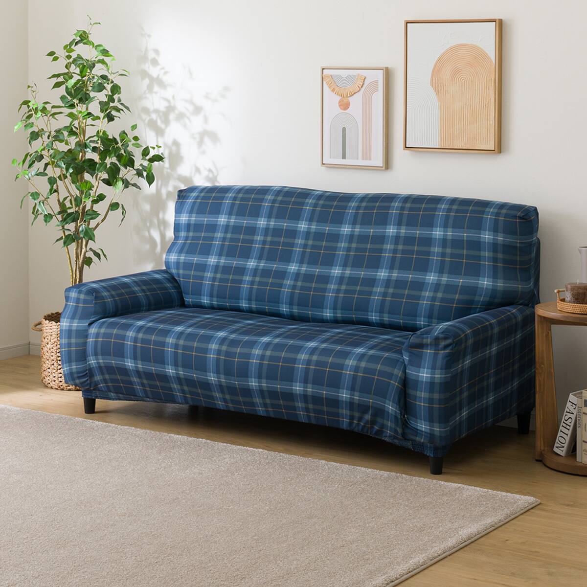 肘付ストレッチソファカバー(SC-A03CK NV) | ニトリネット【公式