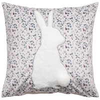 【デコホーム商品】クッションカバー(ウサギボタニカルNC8 ローズ)
