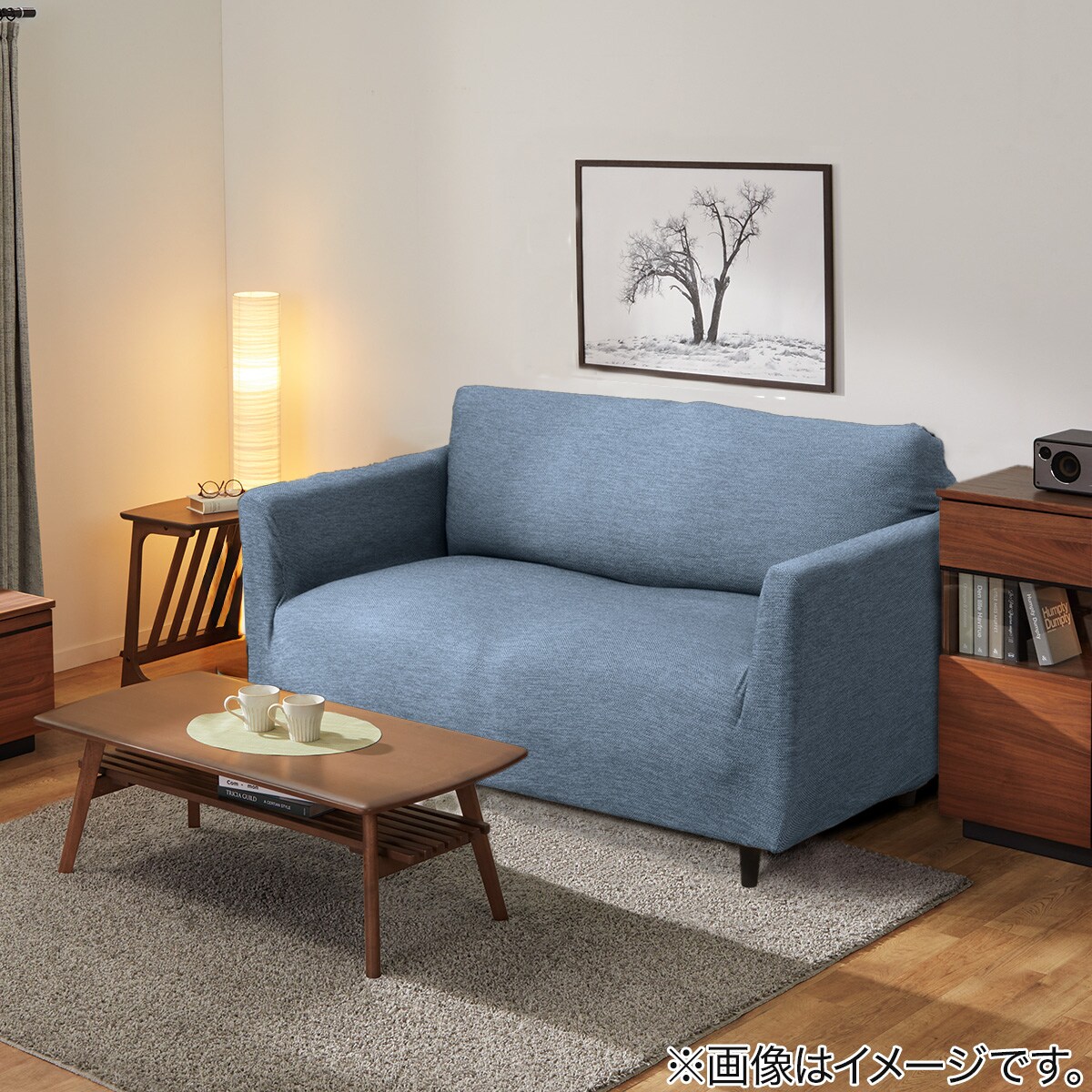 肘付ストレッチソファカバー(SC-A07MT 2P NV) | ニトリネット【公式
