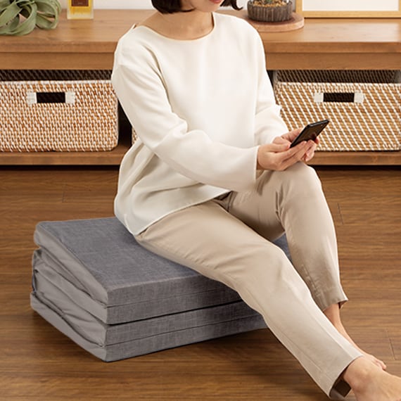 4つ折りフロアクッション(NクールWSP2501GY) 3枚目画像