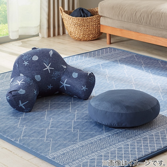 洗える モチモチクッション(40R NクールSP2501NV) 6枚目画像