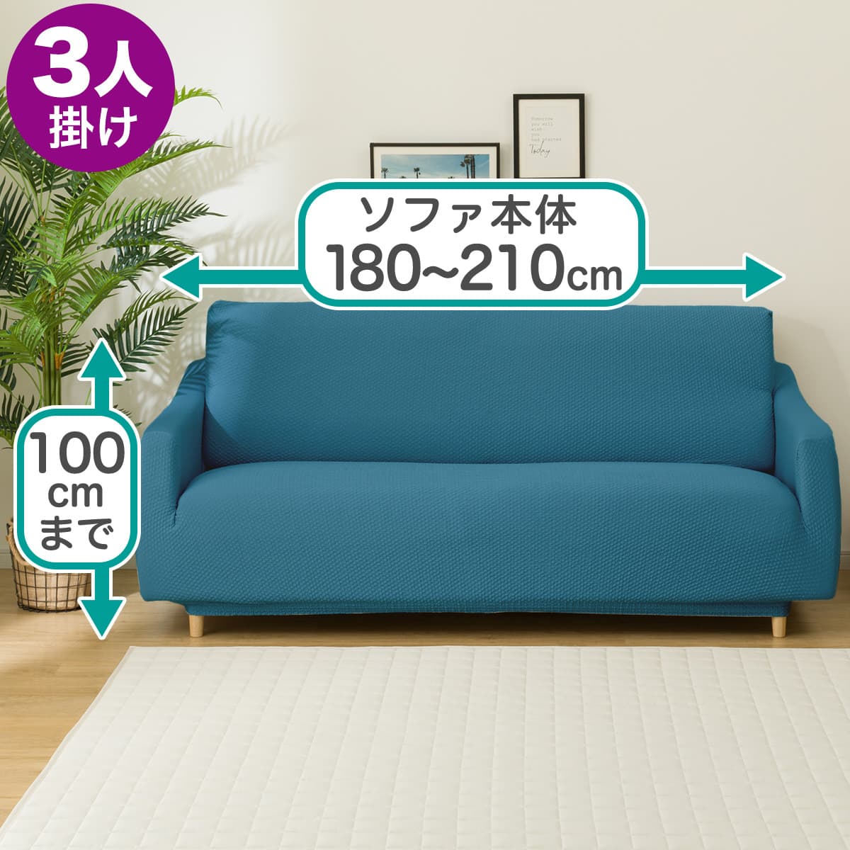 ストレッチソファカバー(Nクール NC2509 DBL 3人掛け) | ニトリネット