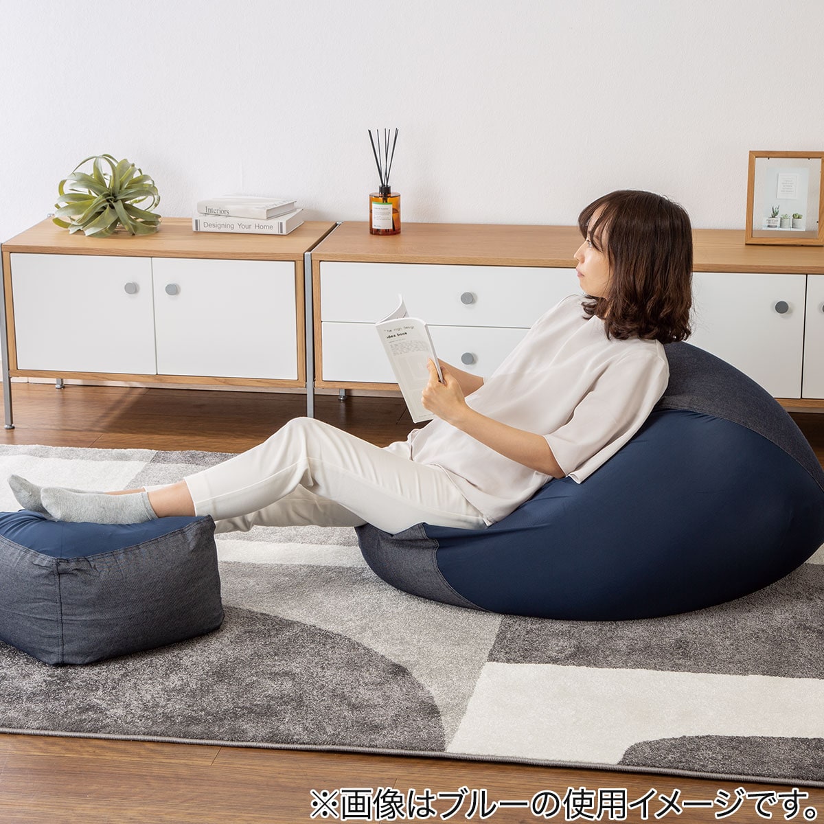 ブリンキー　ニトリ　ビーズクッション大カバー付き② ニトリ ビーズクッション角丸 (ビッグ グレー) : ニトリ Yahoo