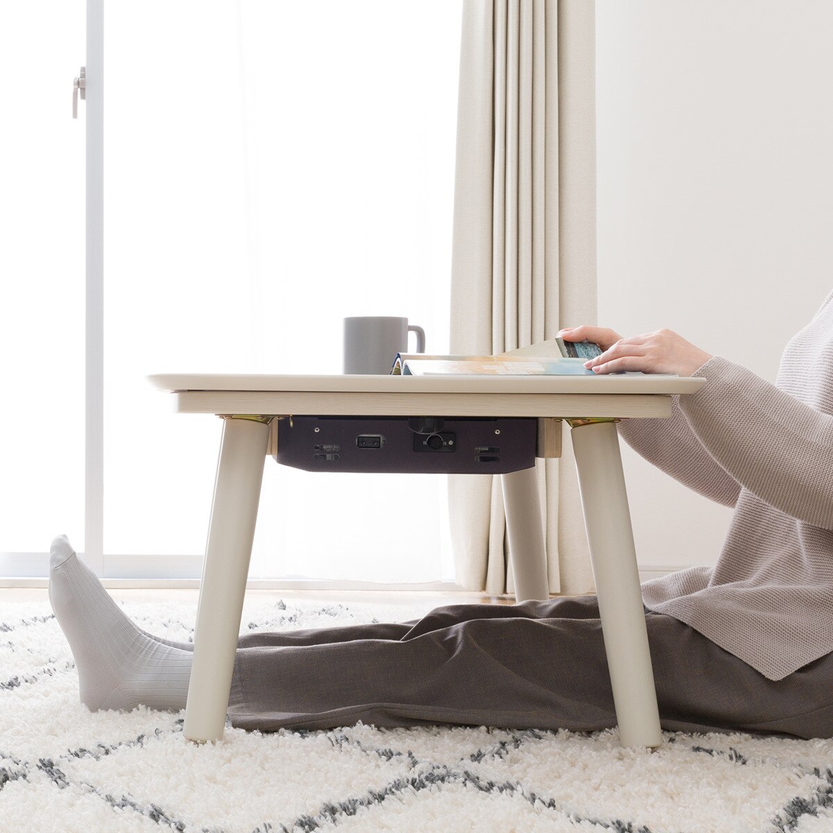 高さが変えられる2Wayこたつ・掛ふとんセット(NV02 8060 WW + RK2412