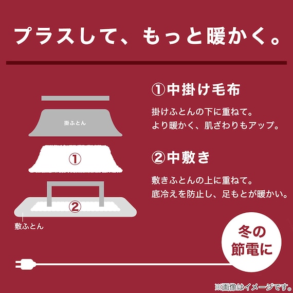 こたつ敷ふとん 正方形(NウォームSP CW2401) 8枚目画像