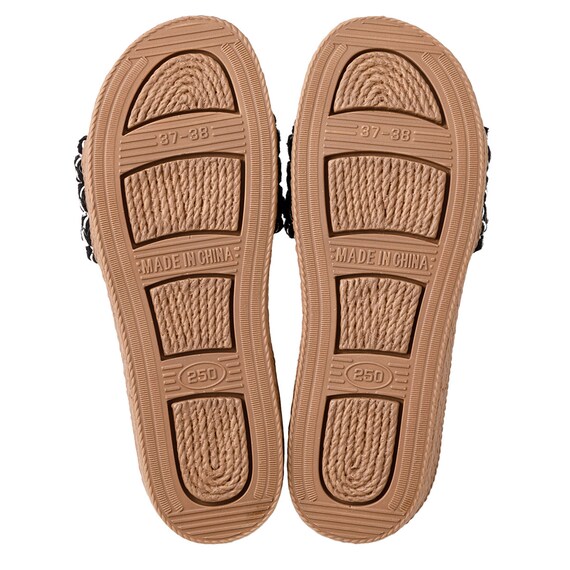 サンダル Mサイズ(厚底ロープ ブラック gSDx2 M) 3枚目画像