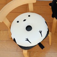 低反発円座クッション(シマエナガ アイボリー)