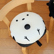 低反発円座クッション(シマエナガ アイボリー)