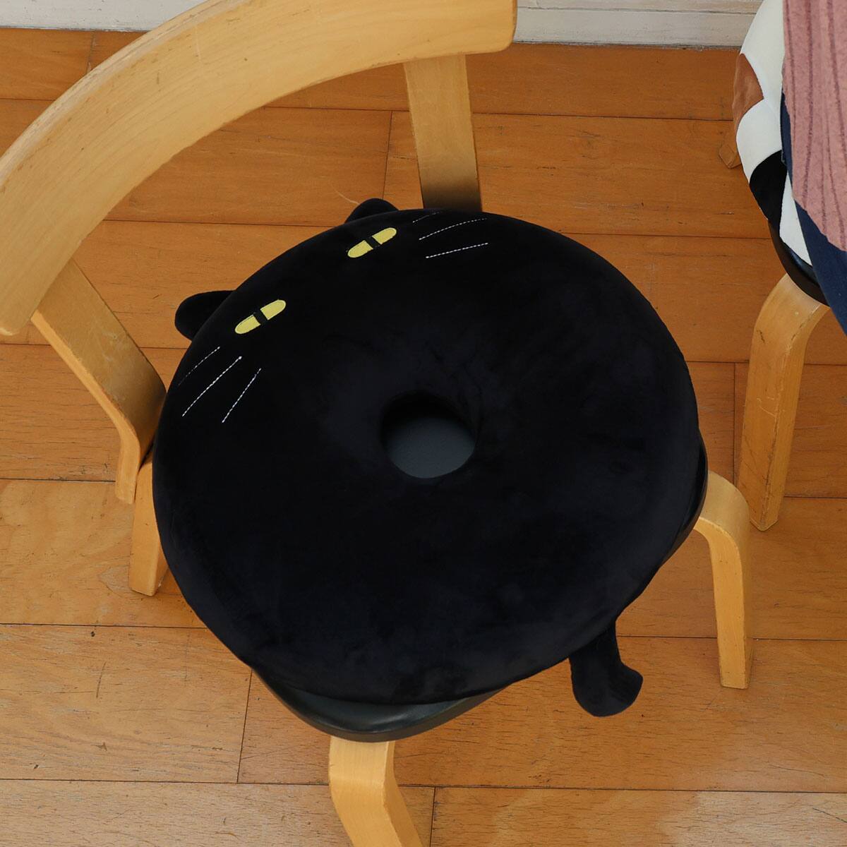 低反発円座クッション(キャット ブラック)