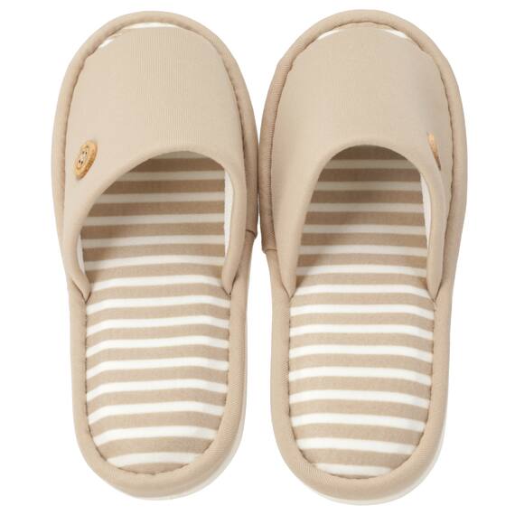 スリッパ(MYリボタンRB003 ベージュ F) 3枚目画像