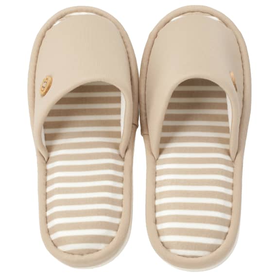 スリッパ(MYリボタンRB003 ベージュ F) 3枚目画像