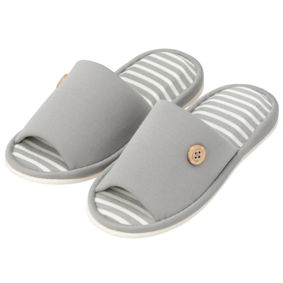 スリッパ(MYリボタンRB003 グレー F) 1枚目画像