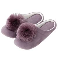 ルームシューズ(ポンポンRS25 パープル M)
