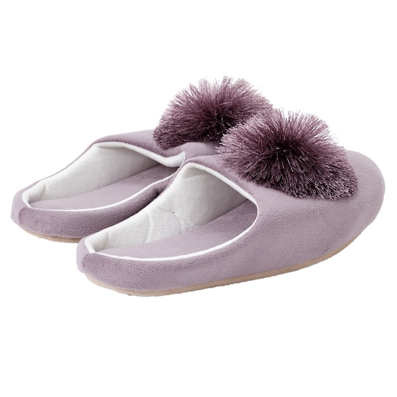 ルームシューズ(ポンポンRS25 パープル M) 4枚目画像