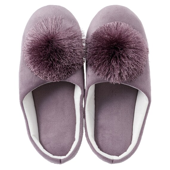 ルームシューズ(ポンポンRS25 パープル M) 5枚目画像