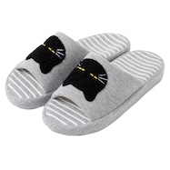 スリッパ(ネコ SR25 グレー M)