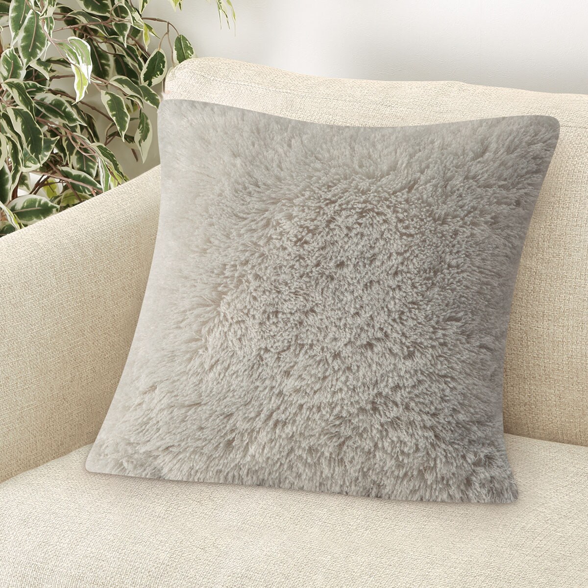 クッションカバー(ロングファーLF2501GY 45×45cm) | ニトリネット