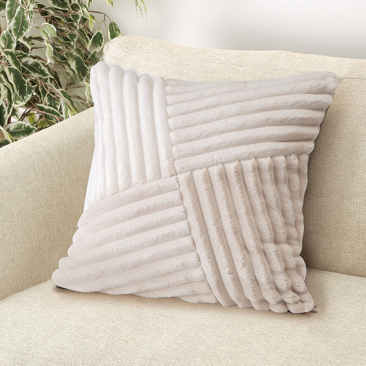 クッションカバー(ラインファーFL2501 BE 45×45cm) | ニトリネット