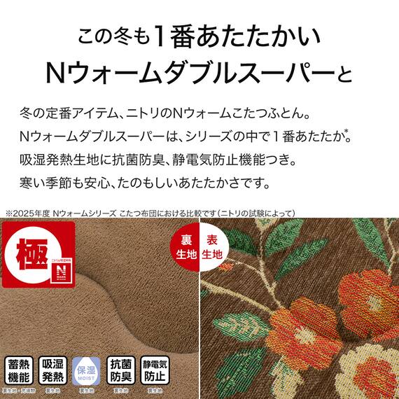 断熱こたつ掛ふとん 大判(Nウォームダブルスーパー SF2514) 5枚目画像