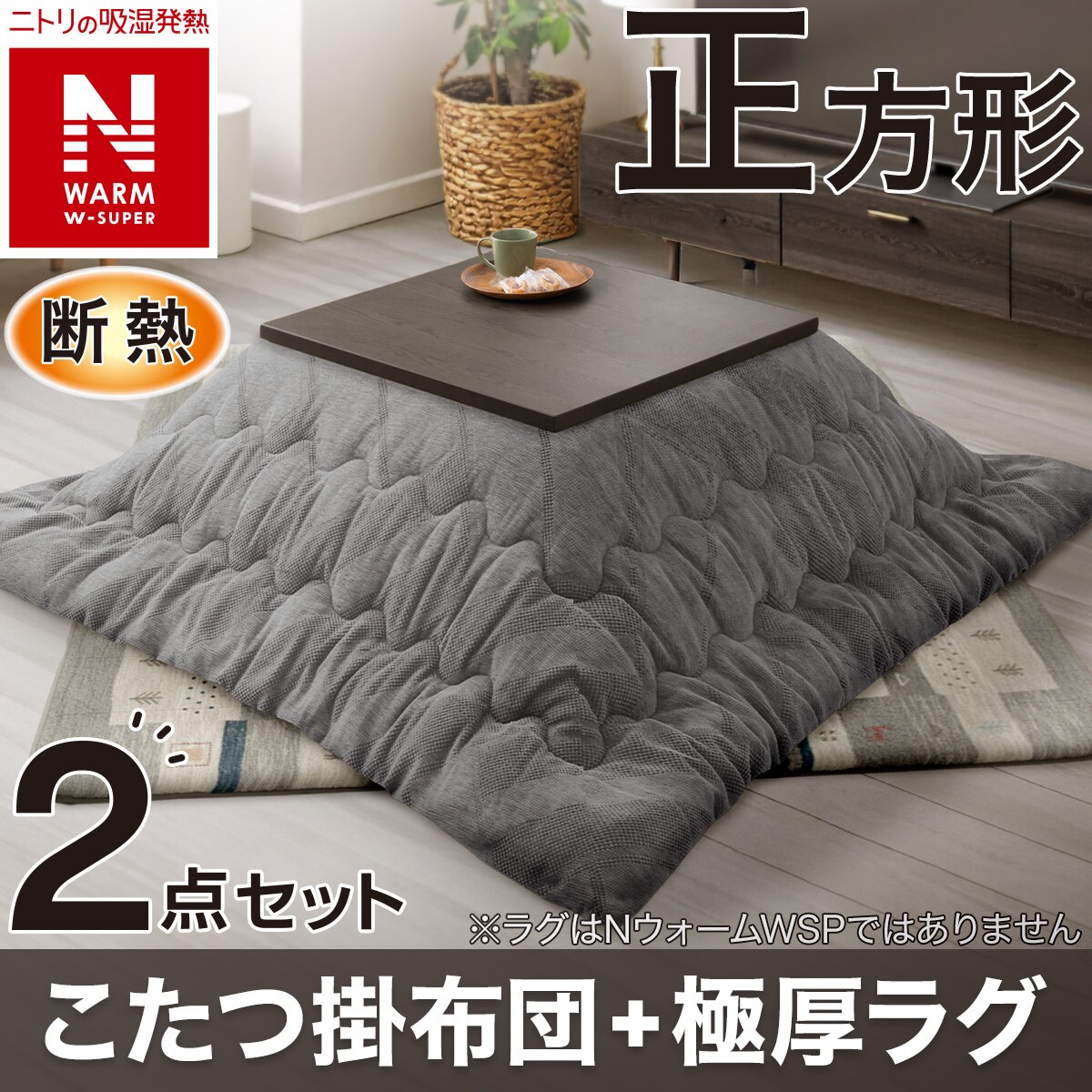 2点セット】こたつ掛ふとん 正方形(Nウォームダブルスーパー