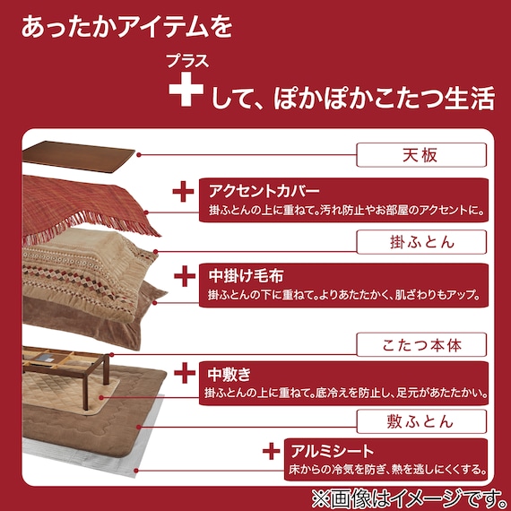 こたつふとん2点セット 大判(Nウォーム モカ FI2503) 11枚目画像